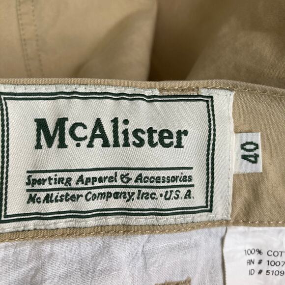 McAlister Upland Briar Field Khaki Cotton Wax Canvas Hunting Pants Mens 40x25 - Picture 6 of 12